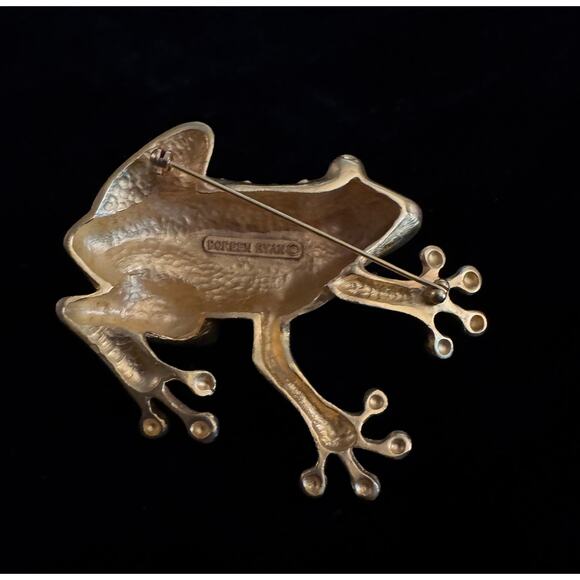 Vintage Frog Toad Pin Brooch Doreen Ryan Large Statement Jewelry Figural 3 1/4" - Picture 3 of 6